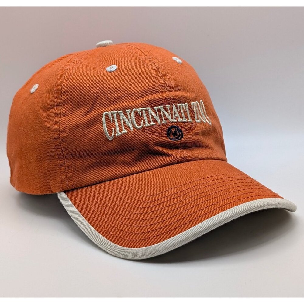 Cincinnati Zoo Adjustable Strap Back Hat Cap Orange Cincy Ohio Nature Hiking
